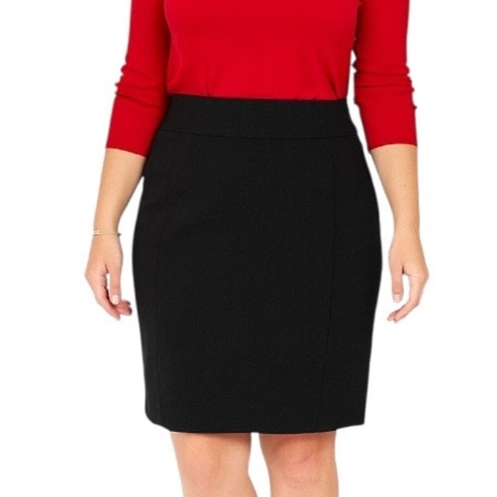 Worthington Pencil Straight Skirt Classic Black Stretch Women’s Plus Size 16